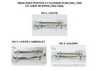 Mercedes Ponton 6-cylinder W180 220A, 220S, 220SE (1954-1960) and 219 (from 1957)